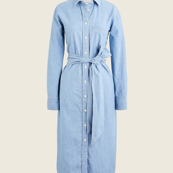 NEW J. Crew Classic-fit Chambray Shirt dress, size 18 Tall - Picture 1 of 12